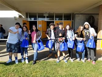 Seniors very happy with the bag of information they received about colleges.